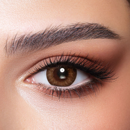ALMOND BROWN - Xena Optic - Medical and CosmeticLens Bio compatible elements making the lens soft & comfortable throughout the day High Water retention that allow high oxygen permeability Ideal for eye dryness High Definition design & UV blocker USA materials FDA & CE approved - Contact Lenses BELLA