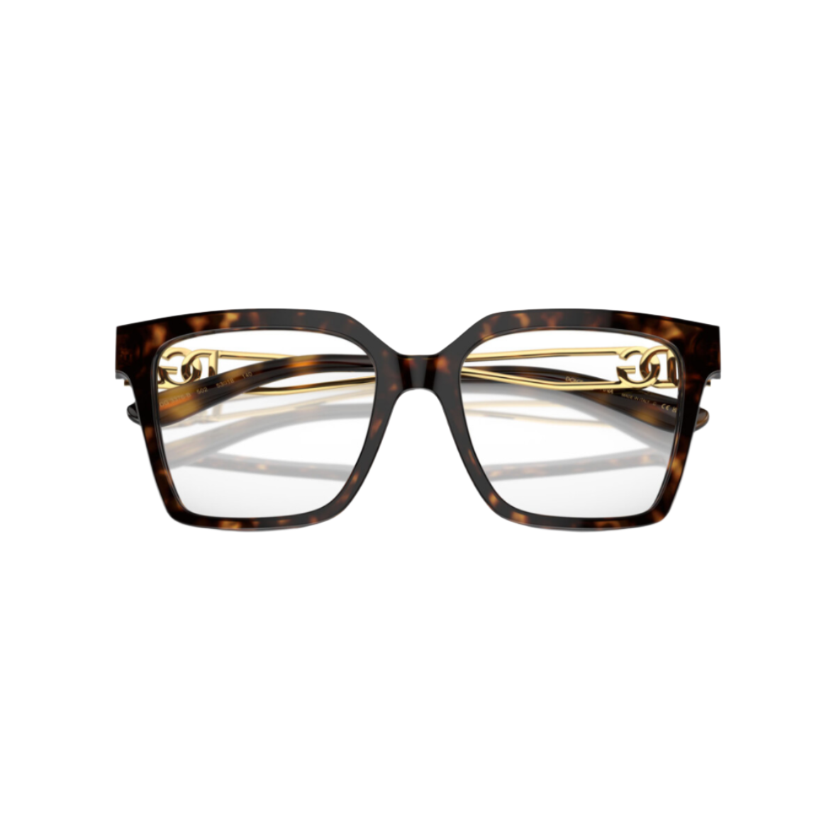 DOLCE AND GABBANA 3376 - Xena Optic - Frame Shape: Square Frame color: Tortoise Temple Color: Gold - Eyeglasses DOLCE AND GABBANA