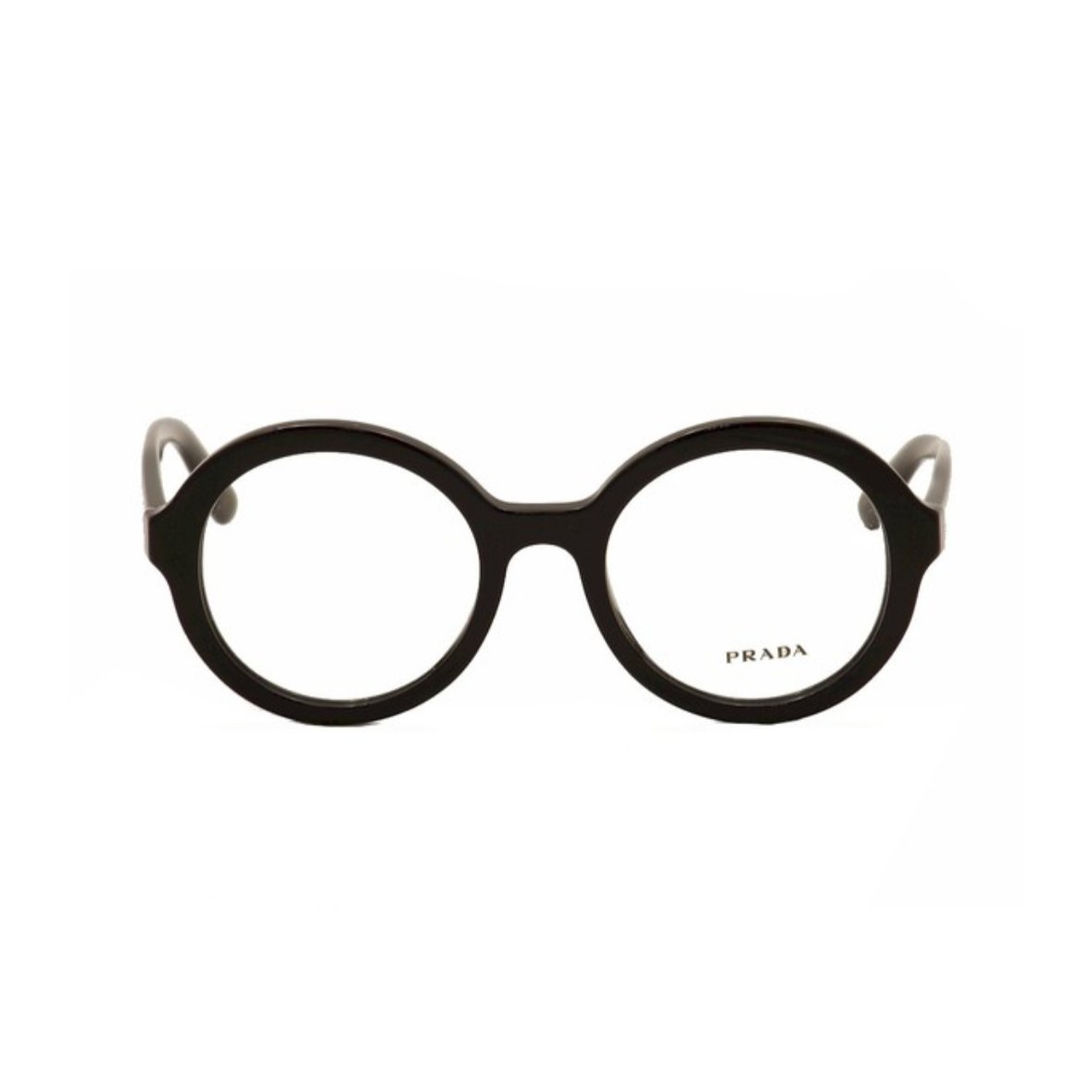 PRADA VPR 13R - Xena Optic - Frame Shape: Round Frame Color: Black Lens color: Clear Gender: Unisex - Eyeglasses PRADA
