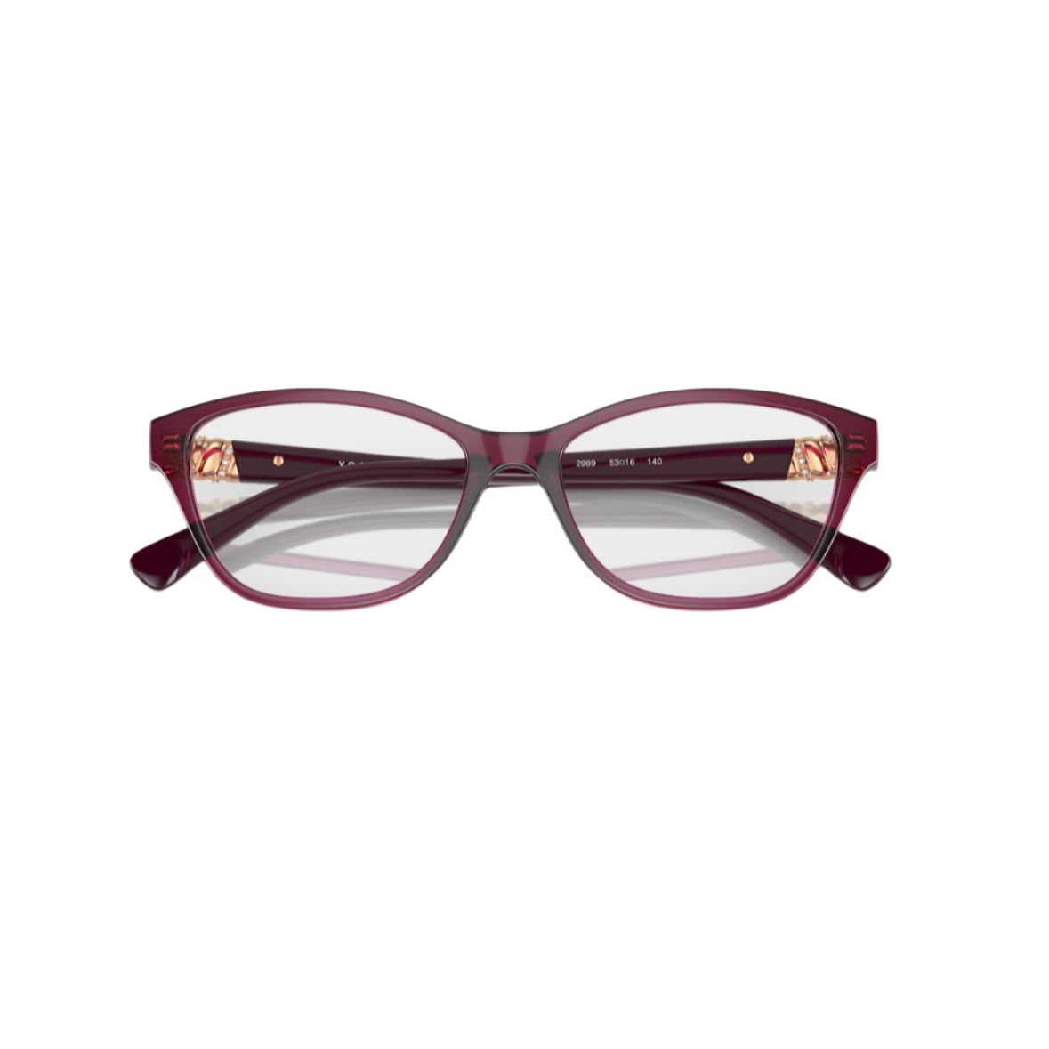 VOGUE 5516 - Xena Optic - Model Code: VO5516B 2989 51 Frame shape: Cat eye Front color: Transparent Cherry Frame material: Nylon - Eyeglasses VOGUE