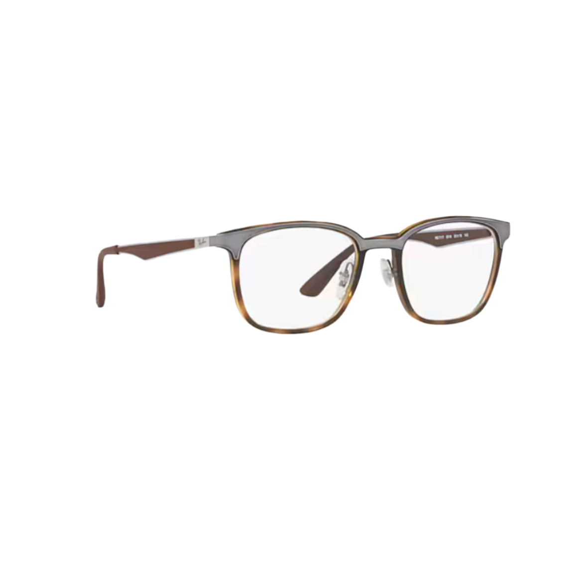 RAY BAN 7117 - Xena Optic - Model code RB7117 8016 50-19 Frame description: Frame Shape: Square Frame color: Matte Tortoise Frame material: Nylon Temple color: Gunmetal Lens information: Lens color: Clear Product dimensions: Size: 50 19mm Lens height: 40.6mm Temple Length: 145m Face coverage: face coverage: Petite Geofit: Universal Fit - Eyeglasses Ray Ban