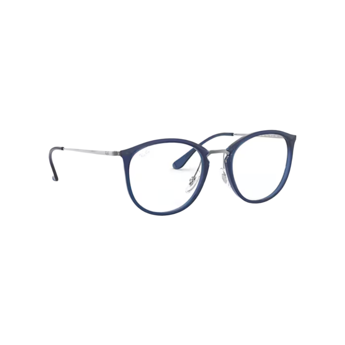 RAY BAN 7140 - Xena Optic - MODEL CODE RB7140 5752 49-20 FRAME DESCRIPTION: FRAME SHAPE: Phantos FRAME COLOR: Polished Transparent Blue FRAME MATERIAL: Injected TEMPLE COLOR: Gunmetal LENS INFORMATION: LENS COLOR: Clear PRODUCT DIMENSIONS: SIZE: 49 20mm LENS HEIGHT: 45.9mm TEMPLE LENGTH: 150mm FACE COVERAGE: FACE COVERAGE: Standard GEOFIT: Adjustable Nose Pads - Eyeglasses Ray Ban