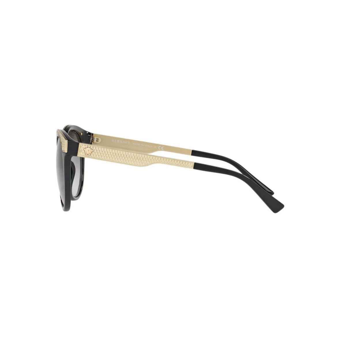 VERSACE 4330 - Xena Optic - Shape: RoundTemples material: MetalFront material: PlasticLens material: PlasticLens color: Light brown mirror dark goldFront color: BrownFrame color: Havana - Sunglasses VERSACE