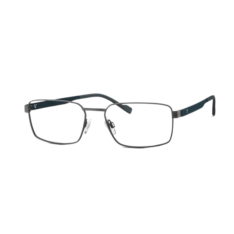 TITANFLEX 820903 - Xena Optic - Frame Shape: Rectangle Frame material: Metal Front Color: Gunmetal Temple color: Blue Gender: Unisex - Eyeglasses Titanflex 
