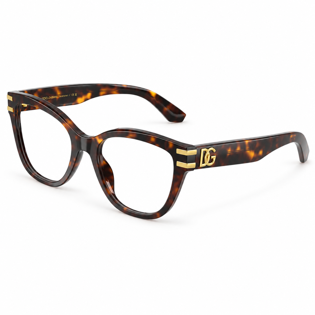 Dolce and Gabbana DG3418 brown Havana eyeglasses front angle