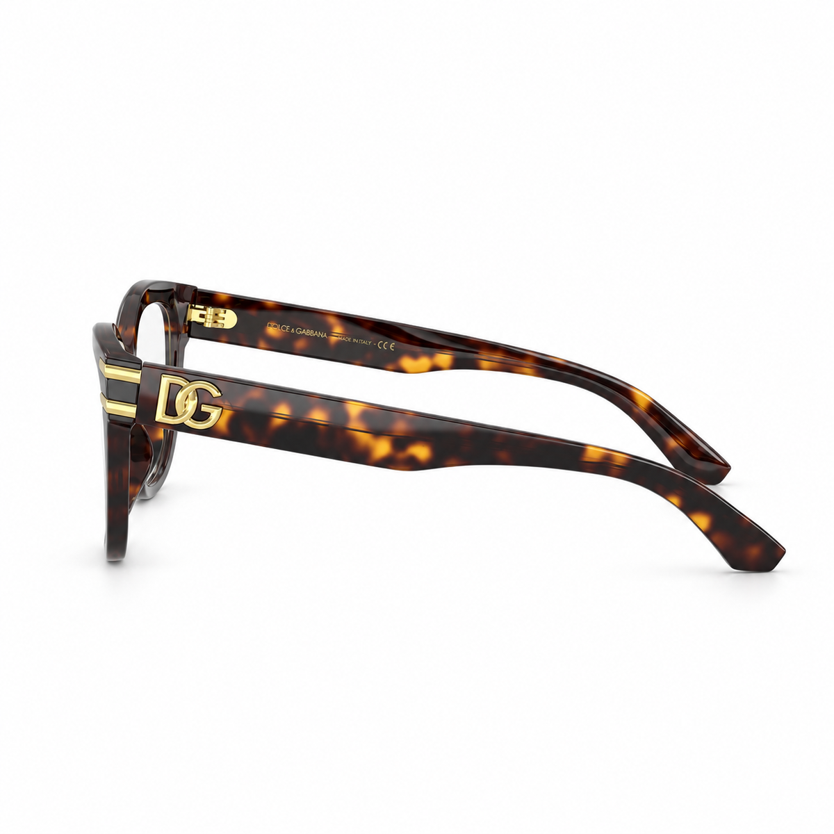 Dolce and Gabbana DG3418 brown Havana eyeglasses side detail