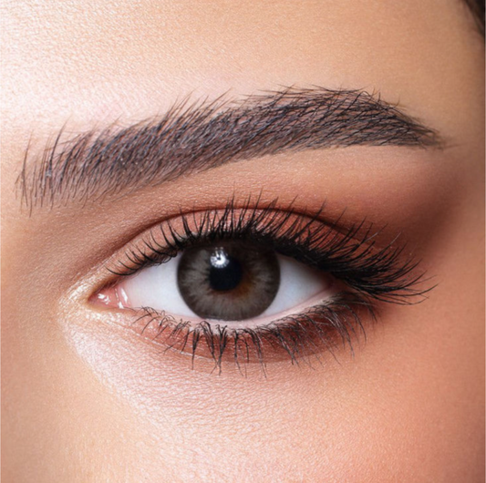 ALMOND GRAY - Xena Optic - Monthly Contact Lens Medical and Cosmetic Lens Bio compatible elements making the lens soft & comfortable throughout the day High Water retention that allow high oxygen permeability Ideal for eye dryness High Definition design & UV blocker USA materials FDA & CE approved - Contact Lenses BELLA 