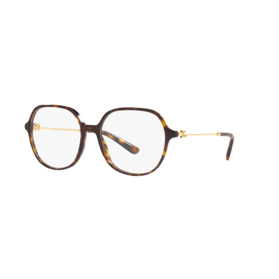 DOLCE AND GABBANA 3364 - Xena Optic - Frame Shape: Round Frame color: Tortoise Temple color: Gold - Eyeglasses DOLCE AND GABBANA 