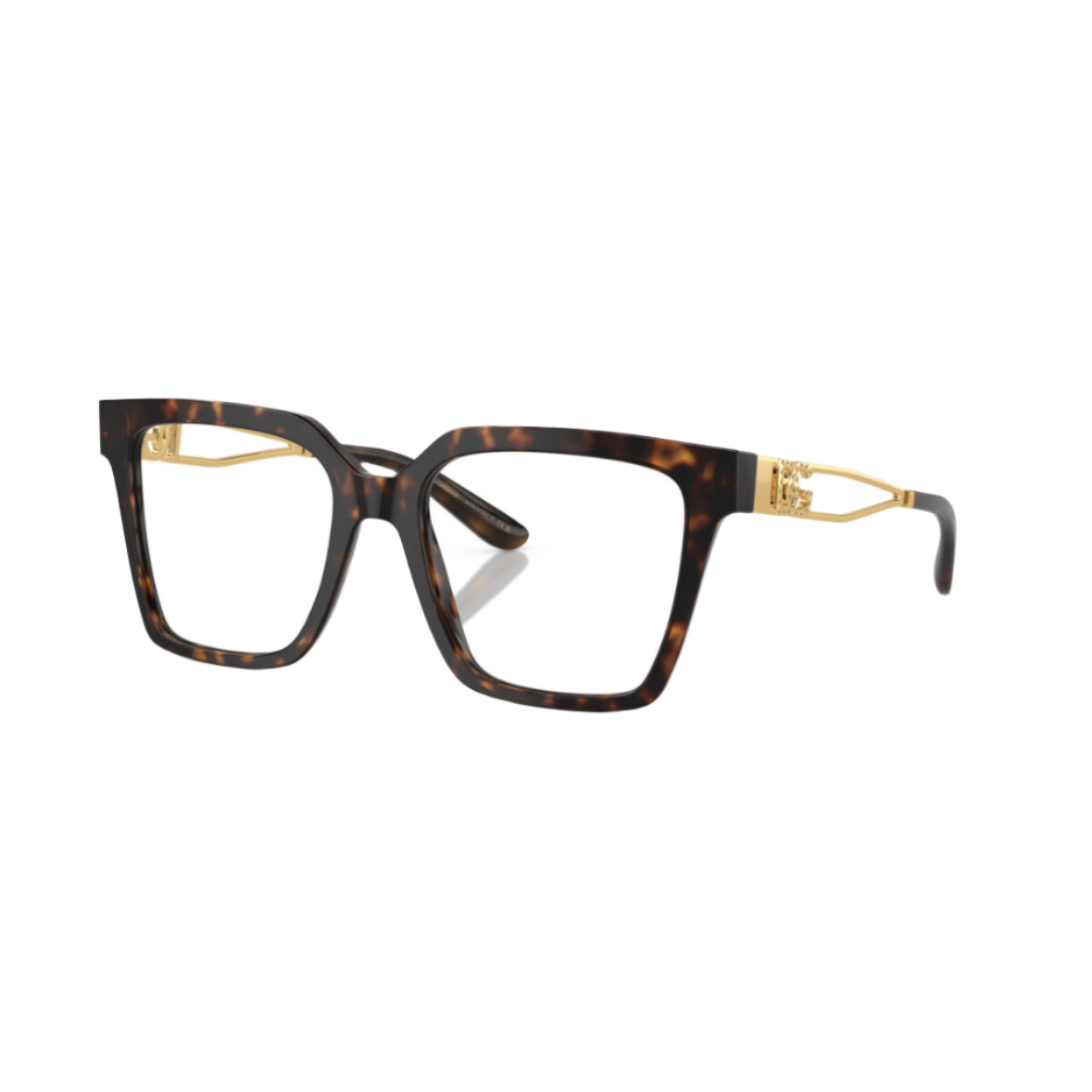 DOLCE AND GABBANA 3376 - Xena Optic - Frame Shape: Square Frame color: Tortoise Temple Color: Gold - Eyeglasses DOLCE AND GABBANA 