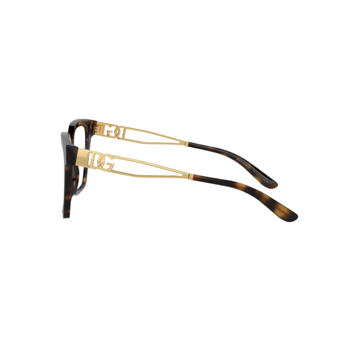 DOLCE AND GABBANA 3376 - Xena Optic - Frame Shape: Square Frame color: Tortoise Temple Color: Gold - Eyeglasses DOLCE AND GABBANA 