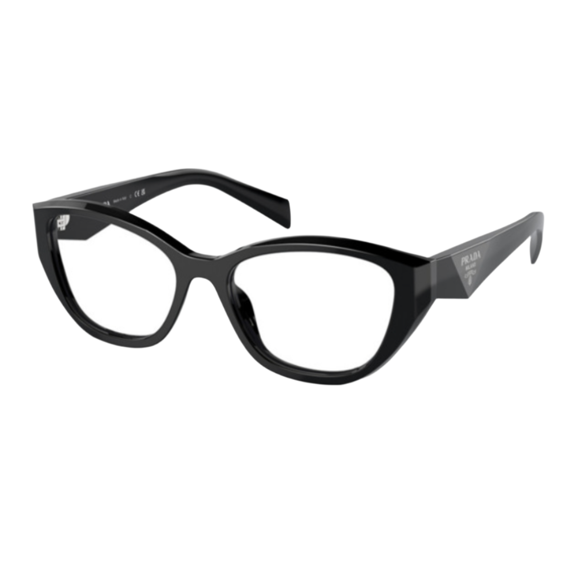 PRADA VPR 21Z - Xena Optic - Frame shape : Full Rim Cat Eye Frame Color: Black Frame Material: Plastic Lens Color: Transparent Gender: Women Bridge: Universal Bridge - Eyeglasses PRADA 