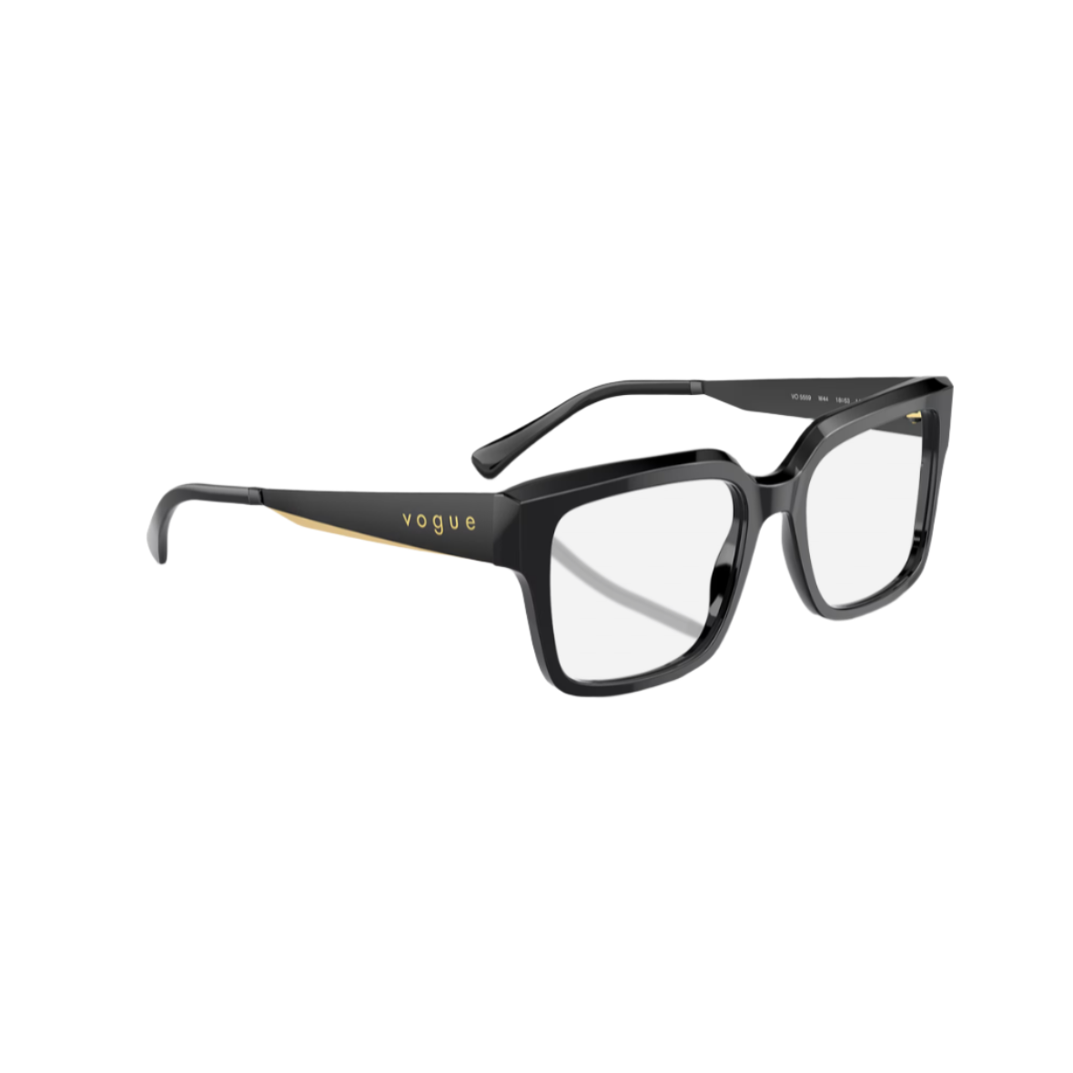 VOGUE 5559 - Xena Optic - Model Code: VO5559 W4451-18 Frame shape: Soft Rectangle Front color: Black Lens color: Clear Lens Frame material: Metal - Eyeglasses VOGUE 