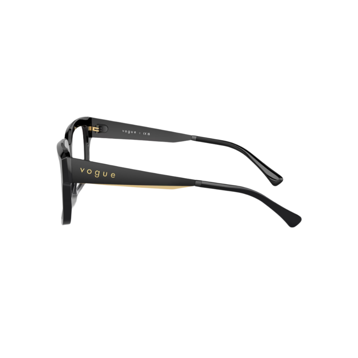 VOGUE 5559 - Xena Optic - Model Code: VO5559 W4451-18 Frame shape: Soft Rectangle Front color: Black Lens color: Clear Lens Frame material: Metal - Eyeglasses VOGUE 