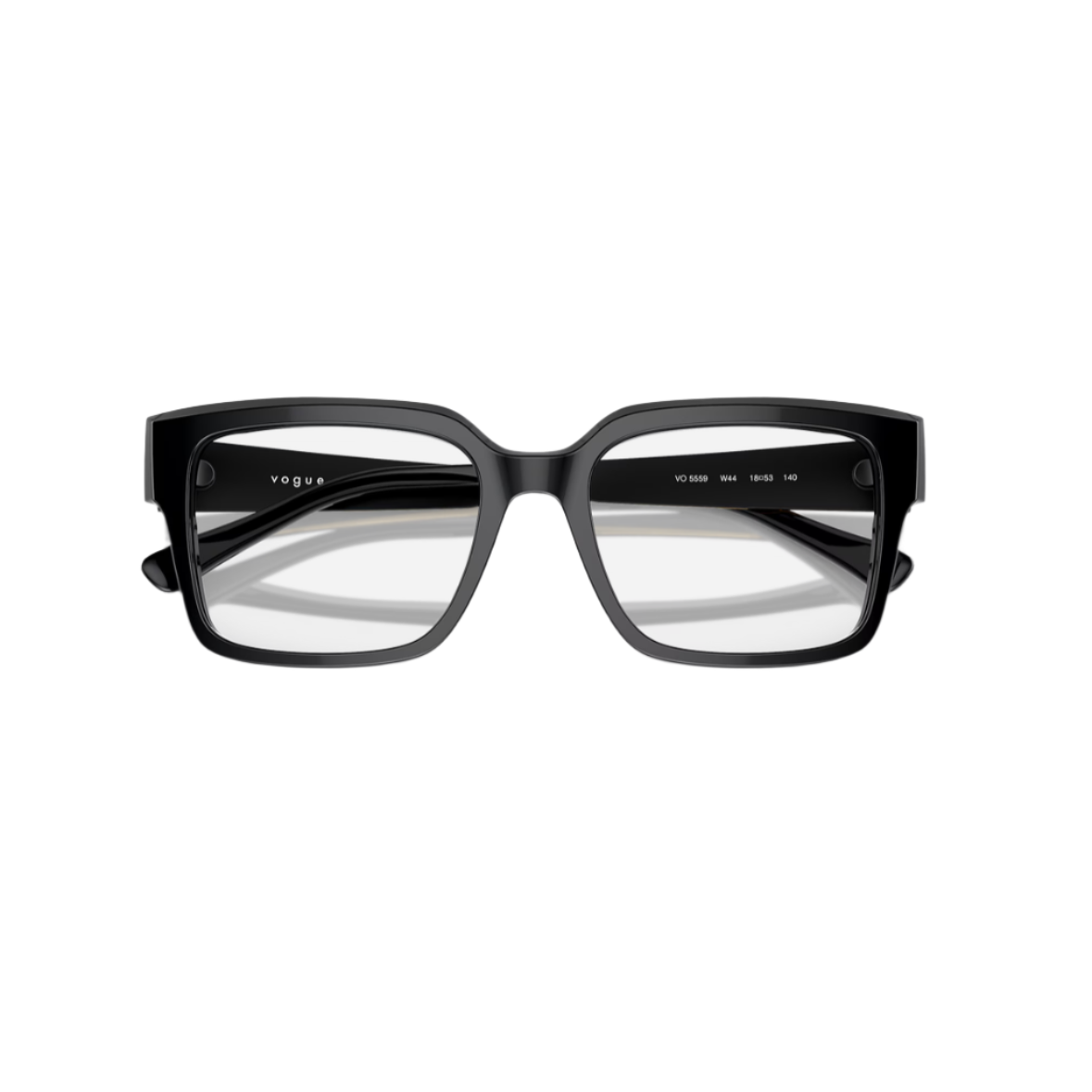VOGUE 5559 - Xena Optic - Model Code: VO5559 W4451-18 Frame shape: Soft Rectangle Front color: Black Lens color: Clear Lens Frame material: Metal - Eyeglasses VOGUE 