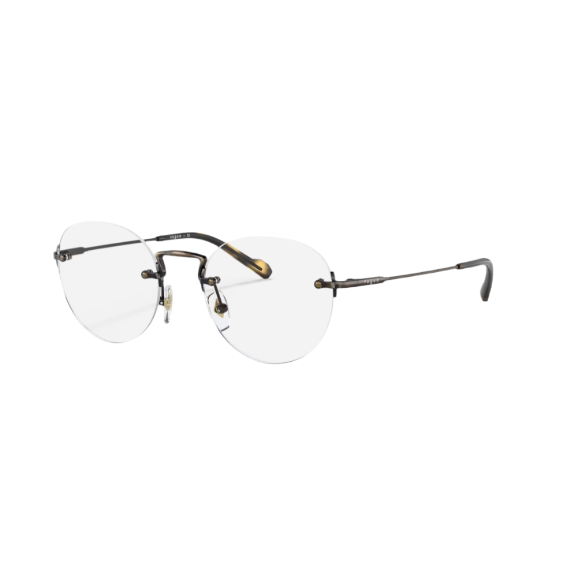 VOGUE 4218 - Xena Optic - Model Code: VO4218 5137 49-19 Frame shape: Round Front color: Tortoise Lens color: Demo Lens Frame material: Metal - Eyeglasses VOGUE 