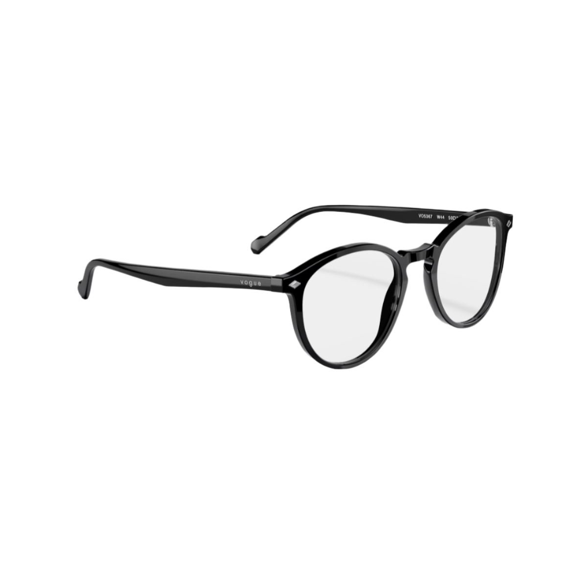 VOGUE 5367 - Xena Optic - Model Code: VO5367 W44 48-20 Frame shape: Round Front color: Black Lens color: Demo Lens Frame material: Acetate - Eyeglasses VOGUE 