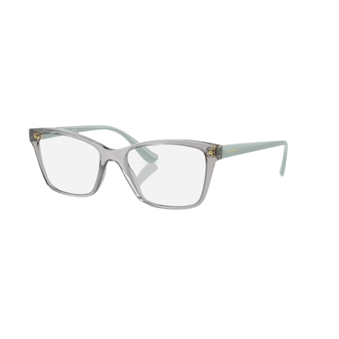 VOGUE 5420 - Xena Optic - Model Code: VO5420 2726 51 Frame shape: Rectangle Front color: Transparent Grey Temple color: Baby Blue Lens color: Demo Lens Frame material: Injected - Eyeglasses VOGUE 