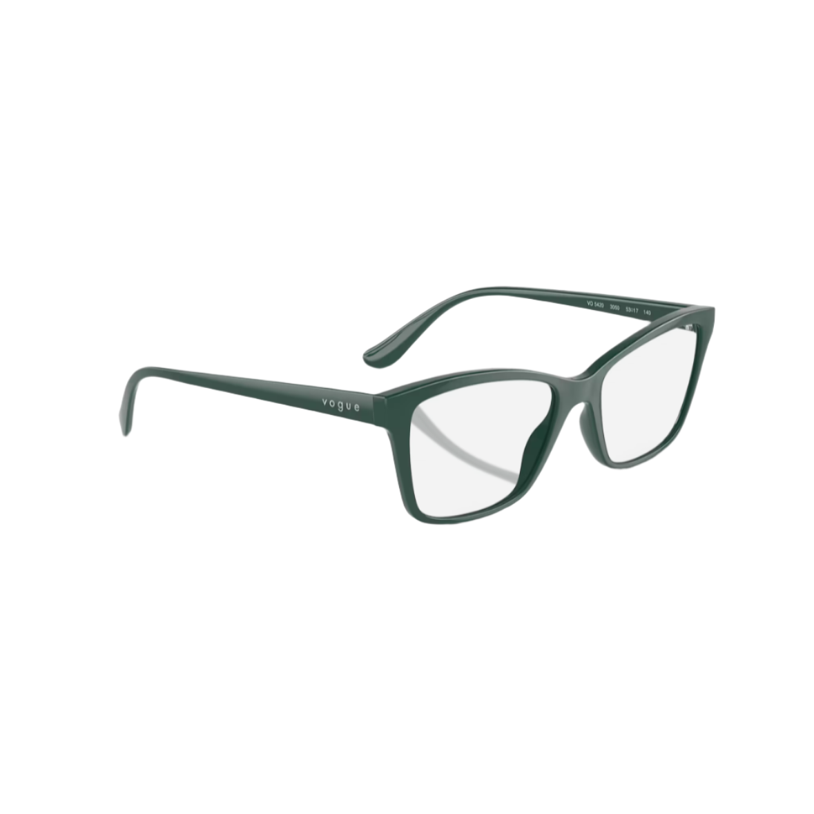 VOGUE 5420 - Xena Optic - Model Code: VO5420 3050 51 Frame shape: Rectangle Front color: Full Dark Green Lens color: Demo Lens Frame material: Injected - Eyeglasses VOGUE 