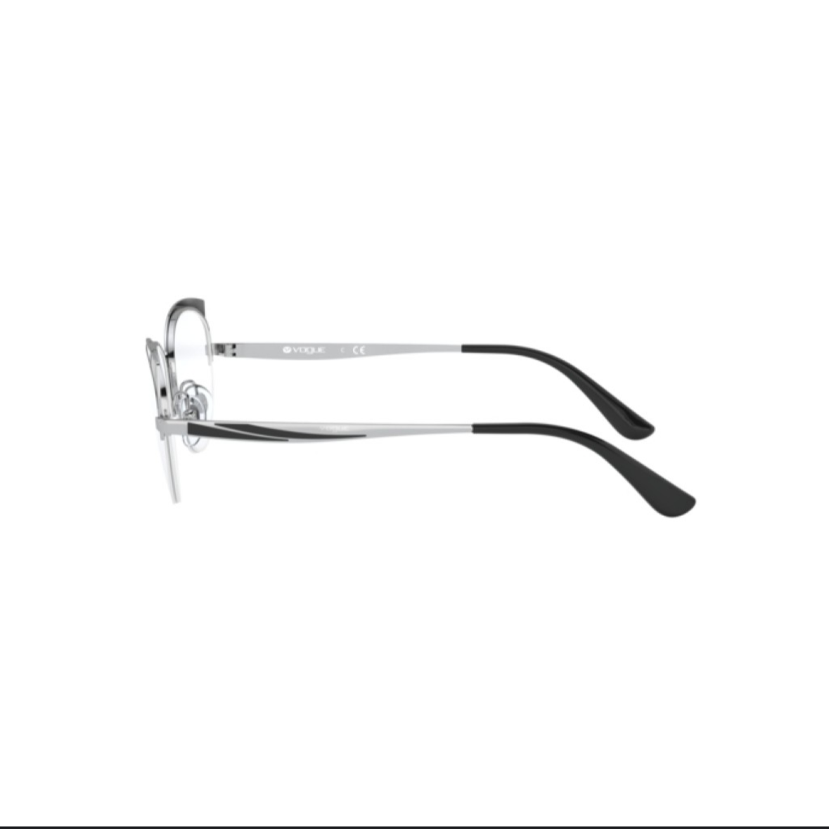 VOGUE 4153 - Xena Optic - Model number: VO41535119 53-18 Frame shape: Cat eye Frame color: Silver/ matte black Frame material: Metallic - Eyeglasses VOGUE 