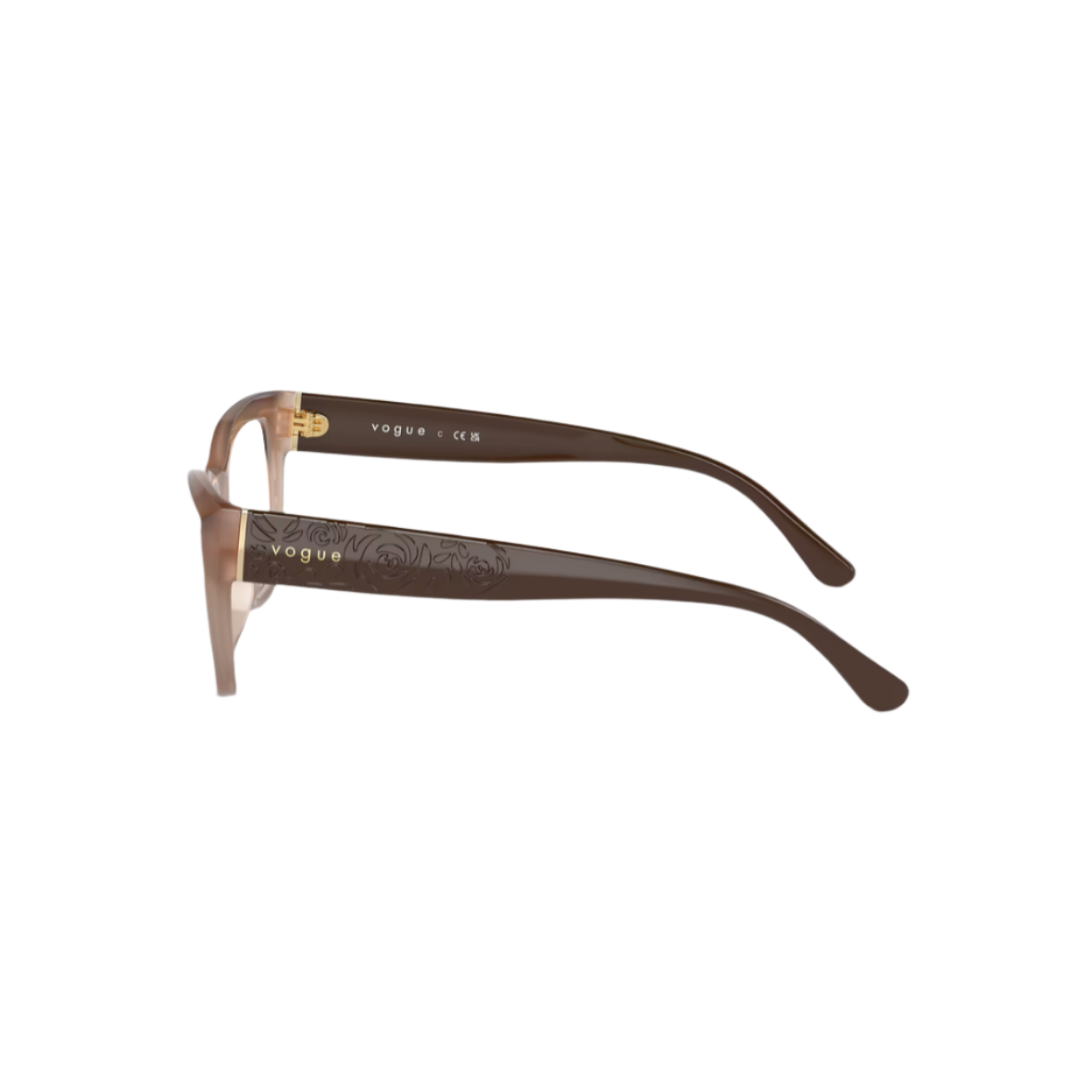 VOGUE 5528 - Xena Optic - Model Code: VO5528 3097 51-17 Frame shape: Cat Eye Front color: Opal Light Brown Temple Color: Brown Frame material: Nylon - Eyeglasses VOGUE 