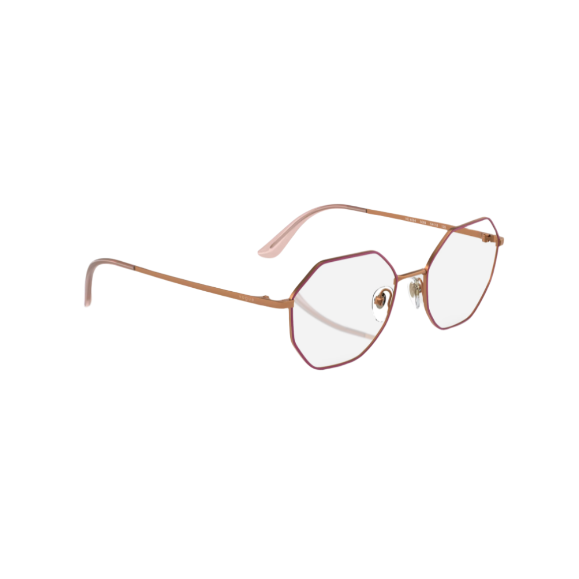 VOGUE 4094 - Xena Optic - Model Code: VO4094 5089 54-18 Frame shape: Octagon Front color: Top Fuchsia/matte Rose Gold Lens color: Demo Lens Frame material: Metal - Eyeglasses VOGUE 