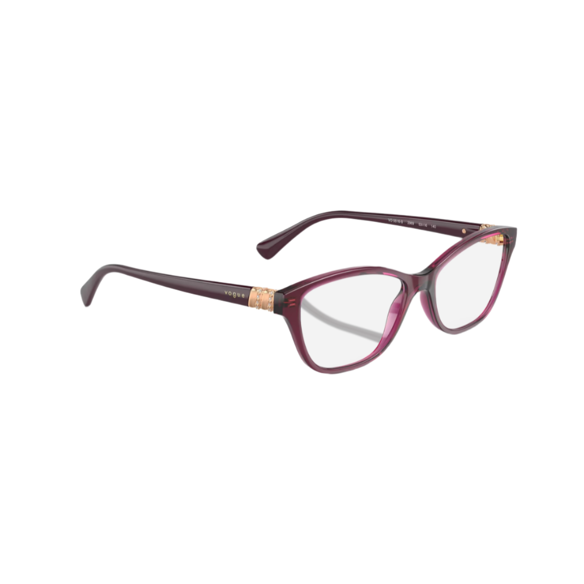 VOGUE 5516 - Xena Optic - Model Code: VO5516B 2989 51 Frame shape: Cat eye Front color: Transparent Cherry Frame material: Nylon - Eyeglasses VOGUE 
