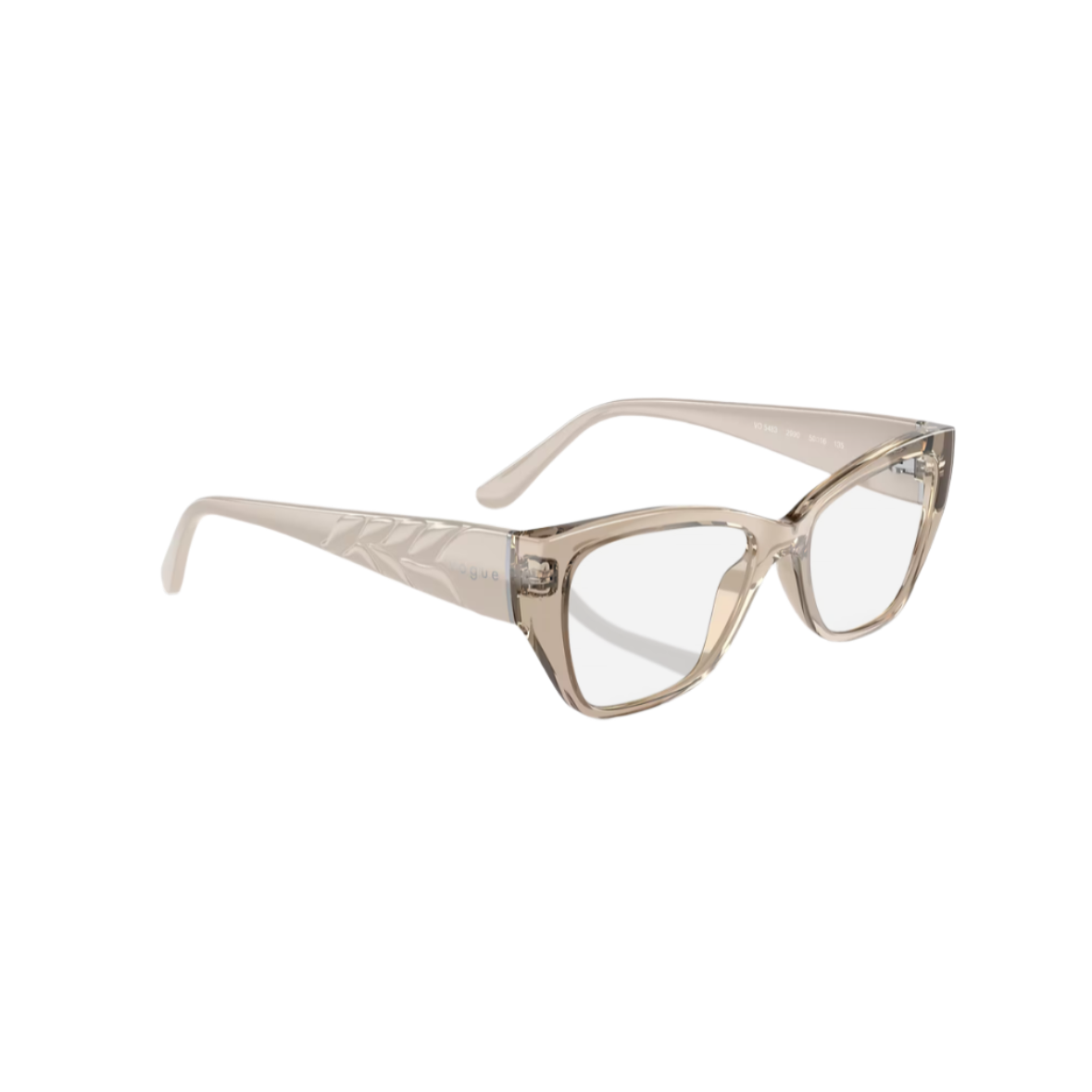VOGUE 5483 - Xena Optic - Model Code: VO5483 2990 52 Frame shape: Cat Eye Front color: Transparent Light Brown Lens color: Demo Lens Frame material: Injected - Eyeglasses VOGUE 