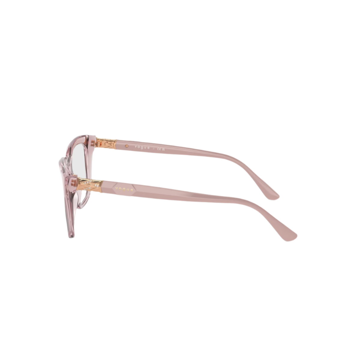 VOGUE 5477 - Xena Optic - Model Code: VO5477B 2942 52-18 Frame shape: Cat eye Front color: Transparent Pink Lens color: Demo Lens Frame material: Metal - Eyeglasses VOGUE 