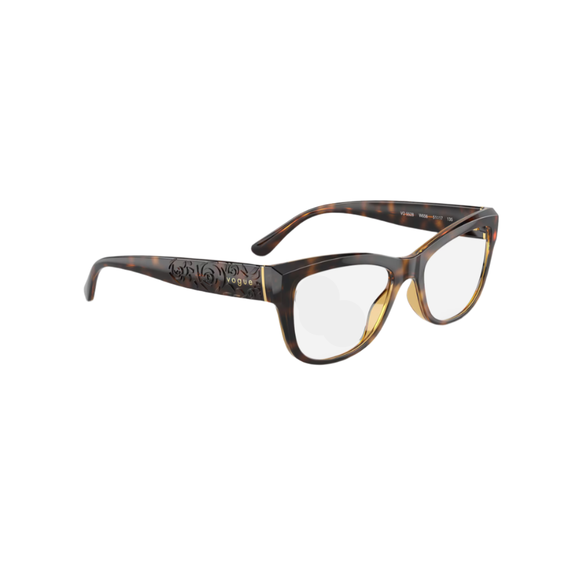 VOGUE 5528 - Xena Optic - Model Code: VO5528 W656 53-17 Frame shape: Cat Eye Front color: Dark Havana Frame material: Nylon - Eyeglasses VOGUE 