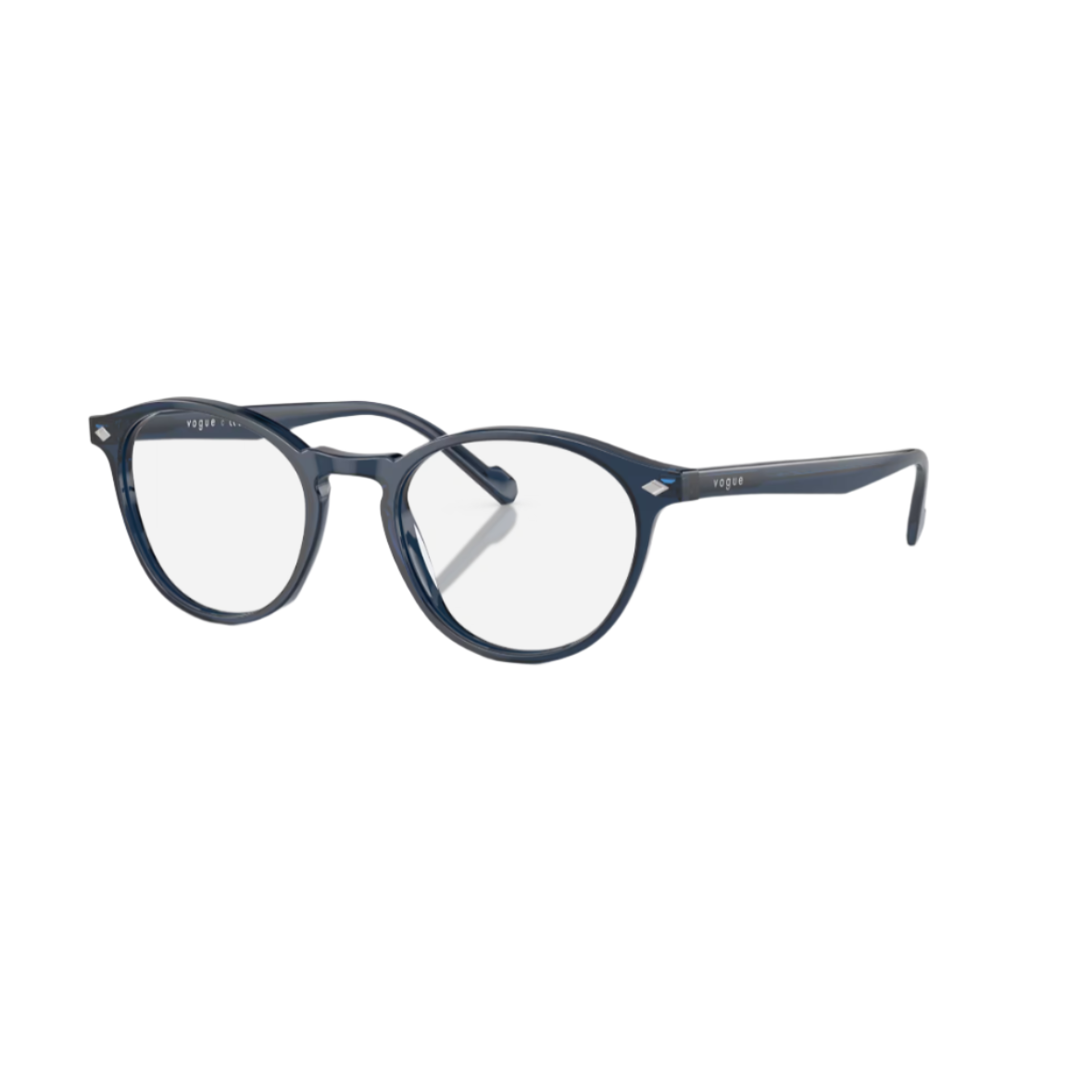 VOGUE 5326 - Xena Optic - Model Code: VO5326 2760 49-19 Frame shape: Round Front color: Transparent Blue Lens color: Demo Lens Frame material: Acetate - Eyeglasses VOGUE 