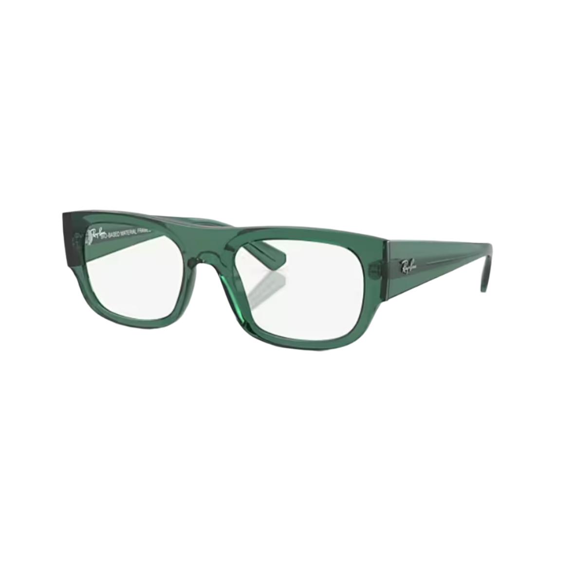 RAY BAN 7218 - Xena Optic - Model code RX7218 8262 52-20 Frame description: Frame Shape: Rectangle Frame color: Polished Transparent Green Frame material: Acetate Temple color: Transparent Green Lens information: Lens color: Clear Product dimensions: Size: 52 20mm Lens height: 39.7mm Temple Length: 140m Face coverage: Face coverage: Generous Bridge & nose pads: High Bridge Fit - Eyeglasses Ray Ban 