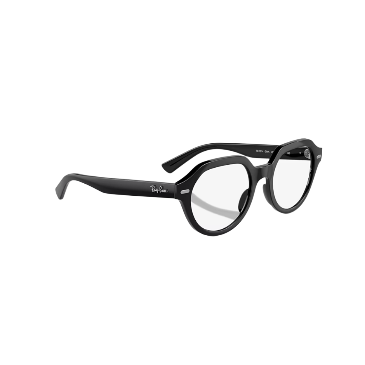 RAY BAN 7214 - Xena Optic - MODEL CODE RX7214 2000 49-20 FRAME DESCRIPTION: FRAME SHAPE: Square FRAME COLOR: Polished Black FRAME MATERIAL: Propionate TEMPLE COLOR: Black LENS INFORMATION: LENS COLOR: Clear PRODUCT DIMENSIONS: SIZE: 49 20mm LENS HEIGHT: 42mm TEMPLE LENGTH: 140mm FACE COVERAGE: FACE COVERAGE: Standard BRIDGE & NOSEPADS: High Bridge Fit - Eyeglasses Ray Ban 