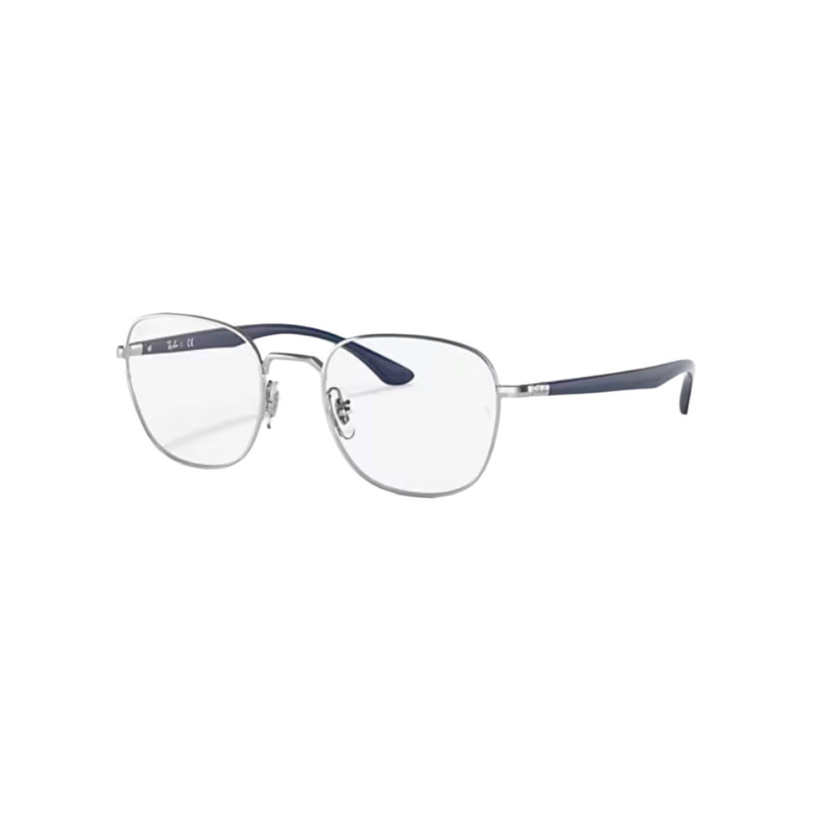RAY BAN 6477 - Xena Optic - MODEL CODE RB6477 2501 49-19 FRAME DESCRIPTION: FRAME SHAPE: Square FRAME COLOR: Polished Silver FRAME MATERIAL: Metal TEMPLE COLOR: Silver LENS INFORMATION: LENS COLOR: Clear PRODUCT DIMENSIONS: SIZE: 49 19mm LENS HEIGHT: 42.4mm TEMPLE LENGTH: 145mm FACE COVERAGE: FACE COVERAGE: Petite GEOFIT: Adjustable Nose Pads - Eyeglasses Ray Ban 