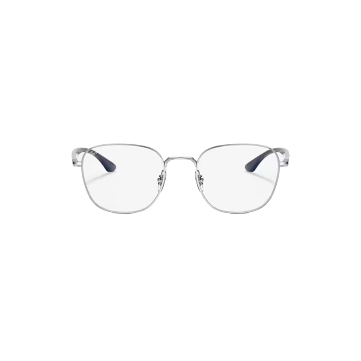 RAY BAN 6477 - Xena Optic - MODEL CODE RB6477 2501 49-19 FRAME DESCRIPTION: FRAME SHAPE: Square FRAME COLOR: Polished Silver FRAME MATERIAL: Metal TEMPLE COLOR: Silver LENS INFORMATION: LENS COLOR: Clear PRODUCT DIMENSIONS: SIZE: 49 19mm LENS HEIGHT: 42.4mm TEMPLE LENGTH: 145mm FACE COVERAGE: FACE COVERAGE: Petite GEOFIT: Adjustable Nose Pads - Eyeglasses Ray Ban 
