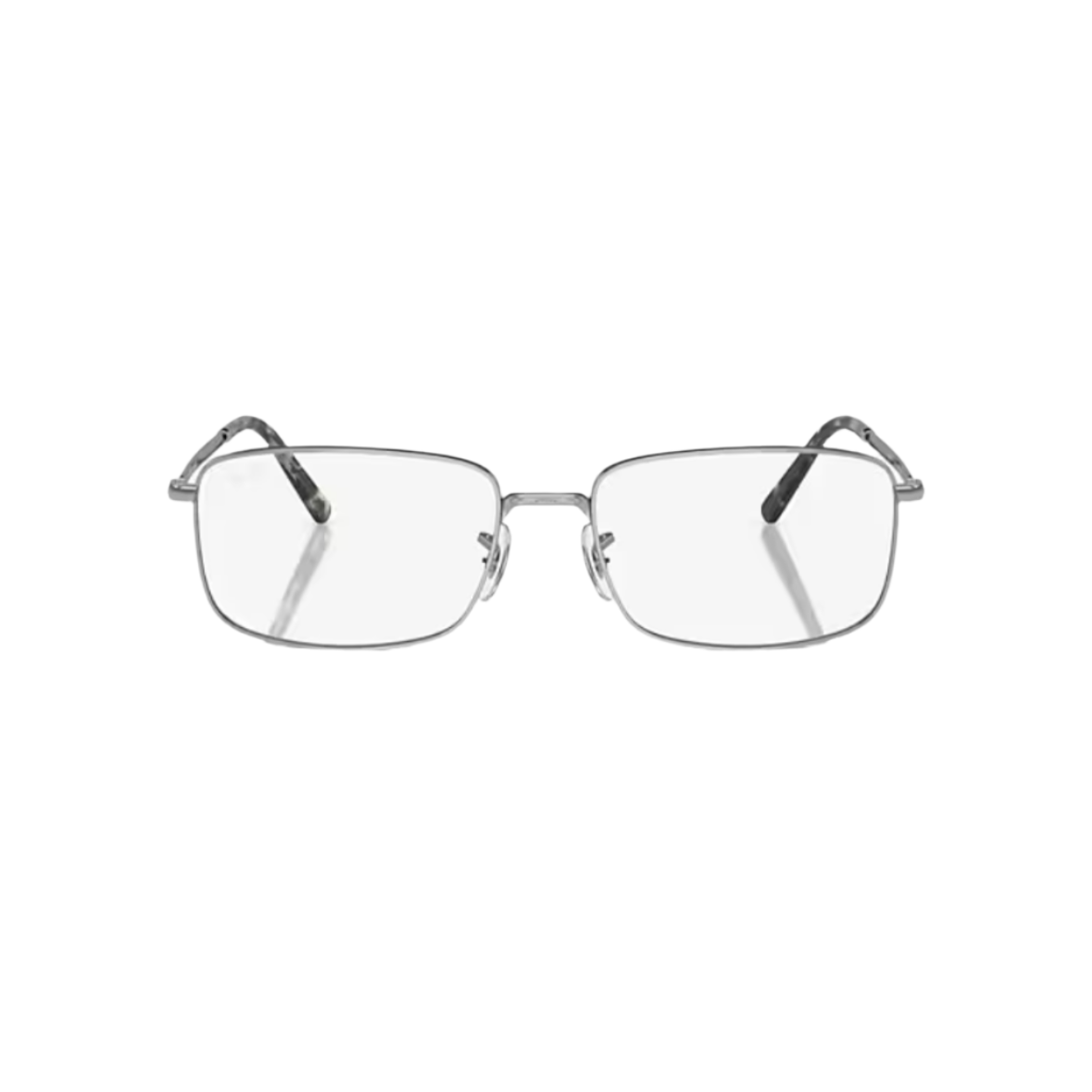 RAY BAN 3717V - Xena Optic - MODEL CODE RX3717V 2501 57-18 FRAME DESCRIPTION: FRAME SHAPE: Rectangle FRAME COLOR: Polished Silver FRAME MATERIAL: Metal TEMPLE COLOR: Silver LENS INFORMATION: LENS COLOR: Clear PRODUCT DIMENSIONS: SIZE: 57 18mm LENS HEIGHT: 39.2mm TEMPLE LENGTH: 145mm FACE COVERAGE: FACE COVERAGE: Standard GEOFIT: Adjustable Nose Pads - Eyeglasses Ray Ban 