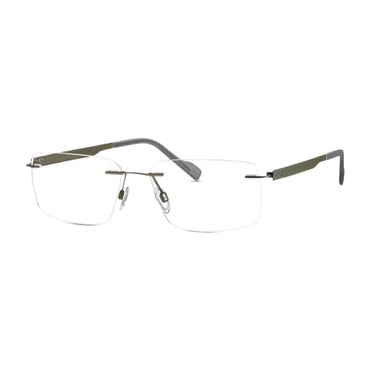 TITANFLEX 823014 - Xena Optic - Frame shape: Rectangle/Rimless Frame material: Metal Temple color: Khaki - Eyeglasses Titanflex 