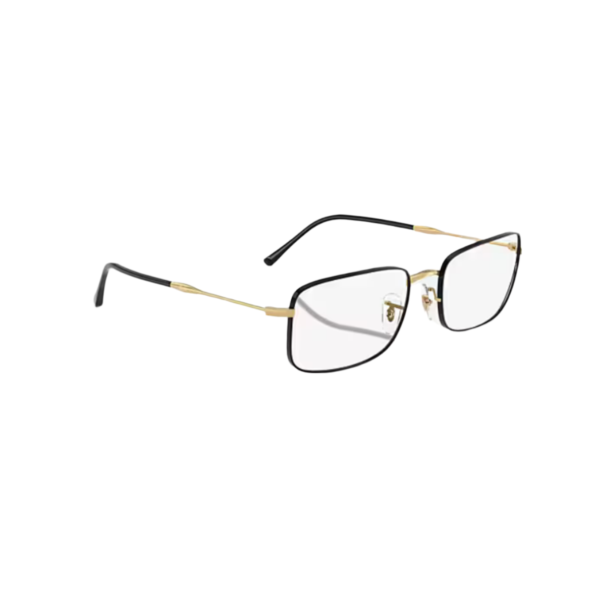 RAY BAN 3746 - Xena Optic - Model code RB3746V 3175 54-20 Frame description: Frame Shape: Rectangle Frame color: Polished Black On Arista Frame material: Metal Temple color: Arista Lens info: Lens color: Clear Product dimensions: SIZE: 54 20mm Lens height: 37.5mm Temple Length: 145mm Face coverage: face coverage: Standard Geofit: Adjustable Nose Pads - Eyeglasses Ray Ban 