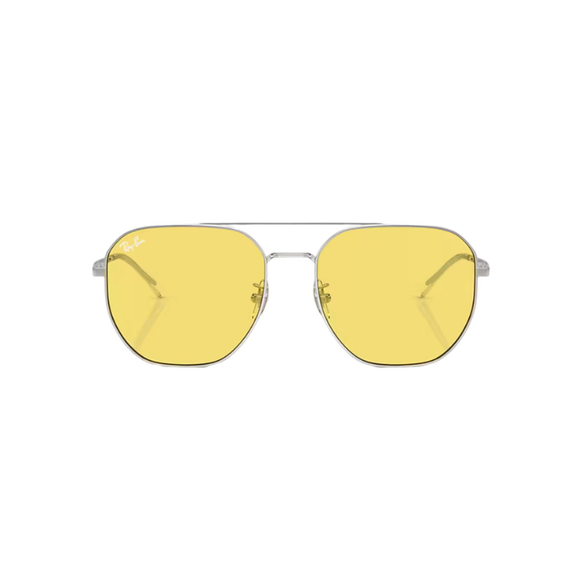 RAYBAN 3724 - Xena Optic - Frame description Frame Shape: Irregular Frame color: Polished Silver Frame material: Metal Temple color: Silver Lens information Lens color: Yellow Treatment: Solid Color Product dimensions Hinge to hinge: 143mm Lens height: 52.6mm Bridge width: 59 18mm Temple Length: 145mm Fitting Fitting: Wide Geofit: Low Bridge Fit - Sunglasses Ray Ban 
