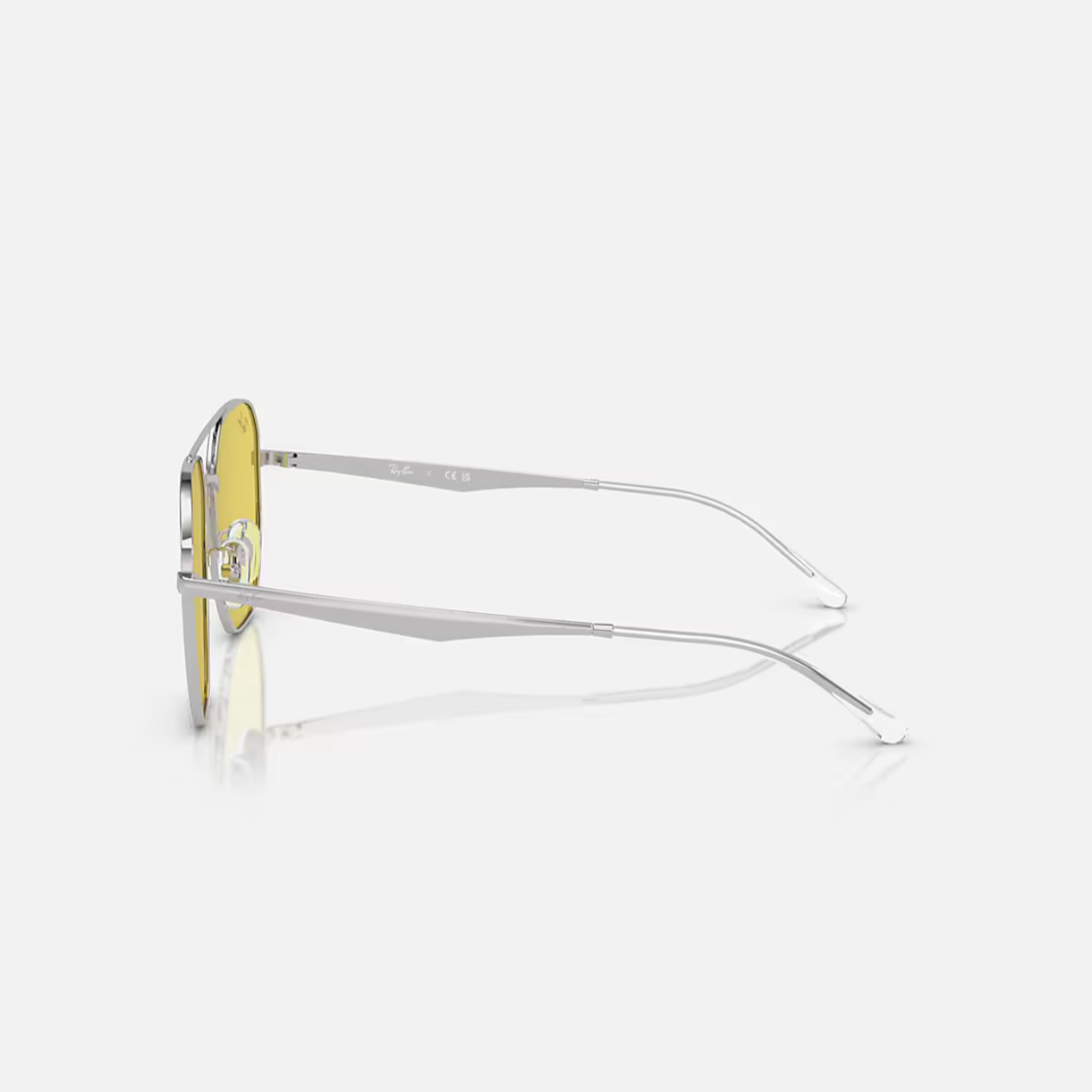 RAYBAN 3724 - Xena Optic - Frame description Frame Shape: Irregular Frame color: Polished Silver Frame material: Metal Temple color: Silver Lens information Lens color: Yellow Treatment: Solid Color Product dimensions Hinge to hinge: 143mm Lens height: 52.6mm Bridge width: 59 18mm Temple Length: 145mm Fitting Fitting: Wide Geofit: Low Bridge Fit - Sunglasses Ray Ban 