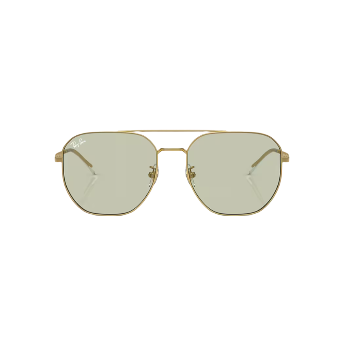 RAYBAN 3724 - Xena Optic - Frame description Frame Shape: Irregular Frame color: Polished Arista Gold Frame material: Metal Temple color: Arista Gold Lens information Lens color: Light Green Treatment: Solid Color Product dimensions Hinge to hinge: 143mm Lens height: 52.6mm Bridge width: 59 18mm Temple Length: 145mm Fitting Fitting: Wide Geofit: Low Bridge Fit - Sunglasses Ray Ban 