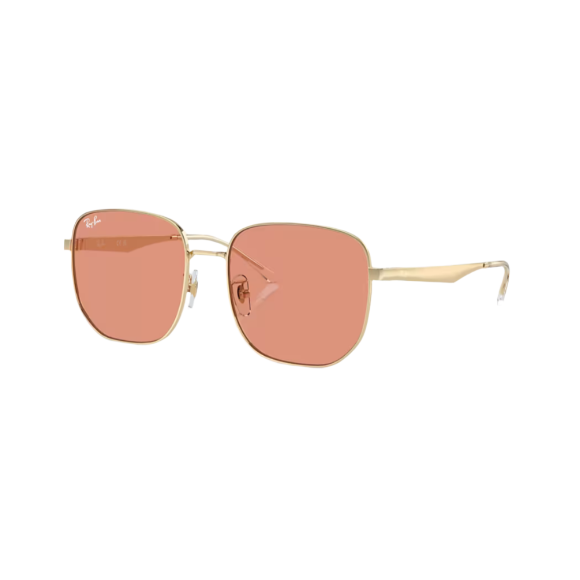 RAYBAN 3713 - Xena Optic - Frame description Frame Shape: Irregular Frame color: Polished Pale Gold Frame material: Metal Temple color: Pale Gold Lens information Lens color: Light Orange Treatment: Solid Color Product dimensions Hinge to hinge: 139mm Lens height: 51.7mm Bridge width: 57 18mm Temple Length: 145mm Fitting Fitting: Wide Geofit: Low Bridge Fit - Sunglasses Ray Ban 