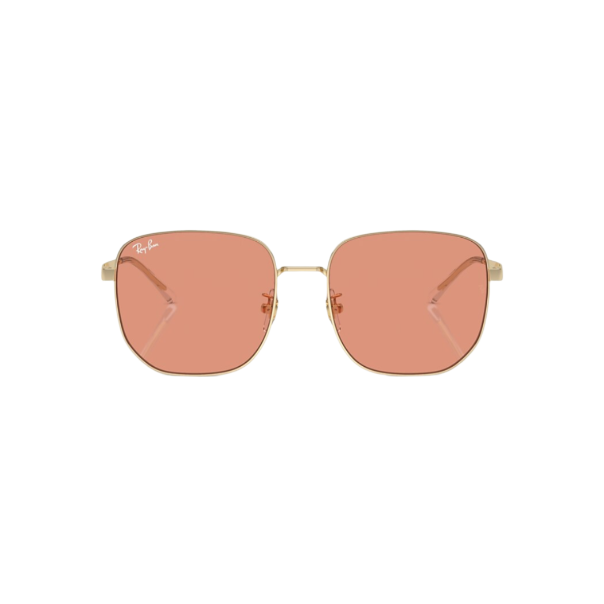 RAYBAN 3713 - Xena Optic - Frame description Frame Shape: Irregular Frame color: Polished Pale Gold Frame material: Metal Temple color: Pale Gold Lens information Lens color: Light Orange Treatment: Solid Color Product dimensions Hinge to hinge: 139mm Lens height: 51.7mm Bridge width: 57 18mm Temple Length: 145mm Fitting Fitting: Wide Geofit: Low Bridge Fit - Sunglasses Ray Ban 