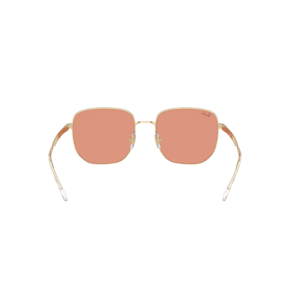 RAYBAN 3713 - Xena Optic - Frame description Frame Shape: Irregular Frame color: Polished Pale Gold Frame material: Metal Temple color: Pale Gold Lens information Lens color: Light Orange Treatment: Solid Color Product dimensions Hinge to hinge: 139mm Lens height: 51.7mm Bridge width: 57 18mm Temple Length: 145mm Fitting Fitting: Wide Geofit: Low Bridge Fit - Sunglasses Ray Ban 