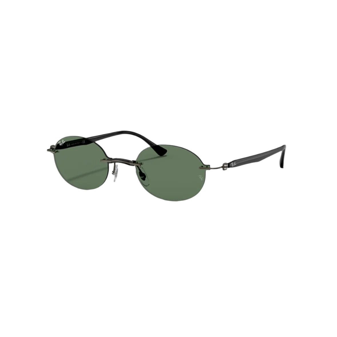 RAYBAN 8060 - Xena Optic - Frame description Frame Shape: Oval Frame color: Matte Gunmetal Frame material: Titanium Temple color: Gunmetal Lens information Lens color: Green Treatment: Solid Color Product dimensions Hinge to hinge: 133mm Lens height: 37.5mm Bridge width: 54 15mm Temple Length: 140mm Fitting Fitting: Narrow Geofit: High Bridge Fit - Sunglasses Ray Ban 