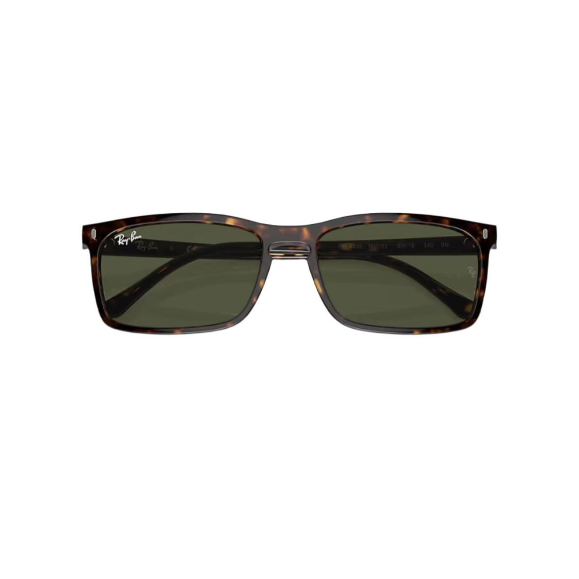 RAY BAN 4435 - Xena Optic - Frame description Frame shape: Rectangle Frame color: Polished Havana Frame material: Propionate Temple color: Havana Lens information Lens color: Green Treatment: Solid color Product dimensions Hinge to hinge: 131mm Lens height: 37.1mm Bridge width: 56 18mm Temple Length: 145mm Fitting Fitting: Regular Geofit: High Bridge Fit - Sunglasses Ray Ban 